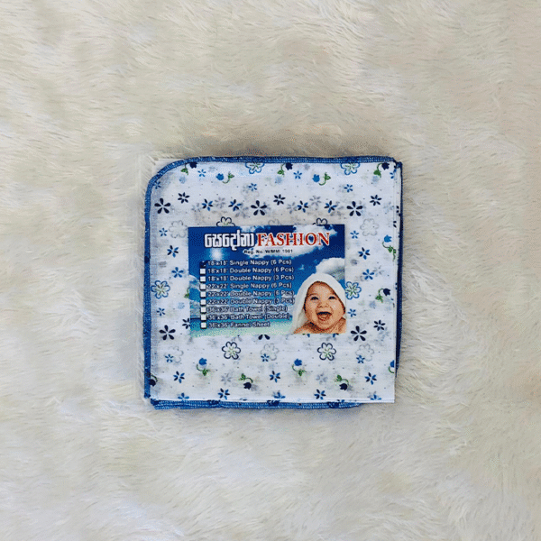 Baby Nappies Single 6pcs 18 x18 – Printed Blue