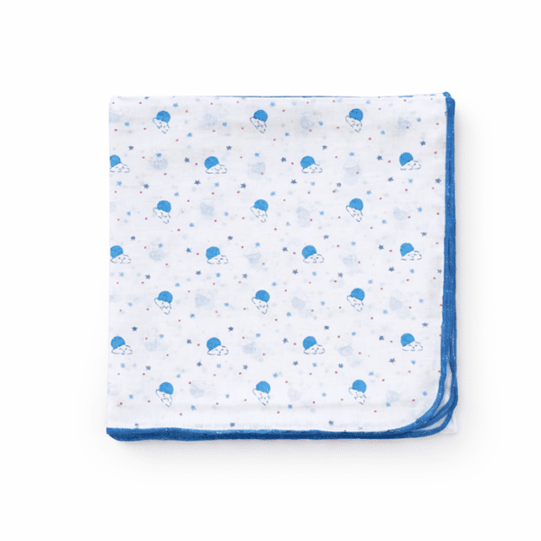 Baby Nappies Double 6pcs 18 x18 – Printed Blue