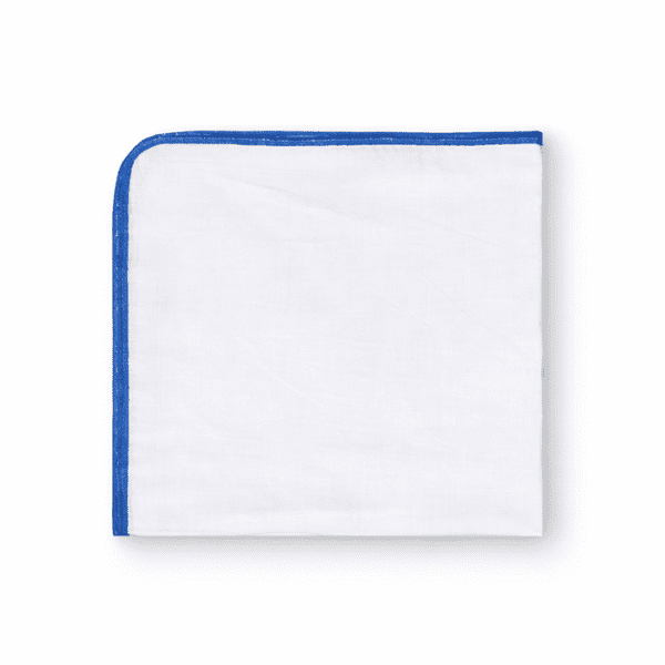 Baby Nappies Single 6pcs 18 x18 – Plain White Border Line Blue