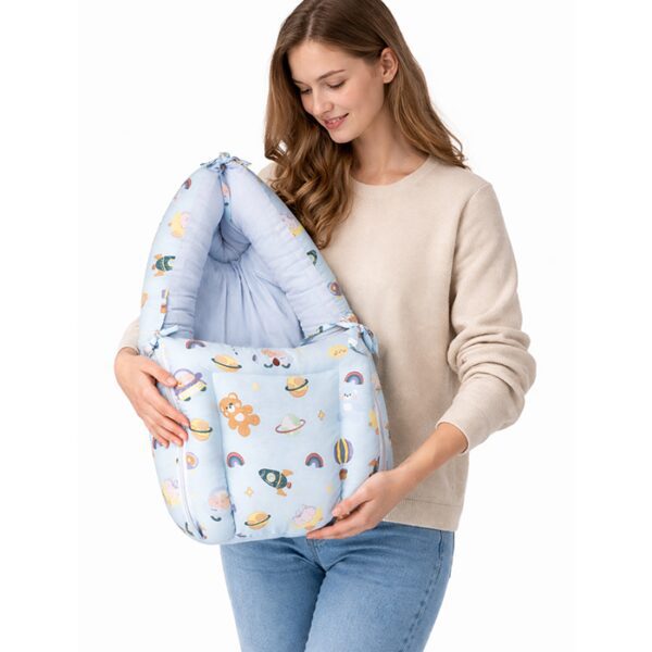 Baby Sleeping Bag Cartoon Edition – Pastel Sky Blue