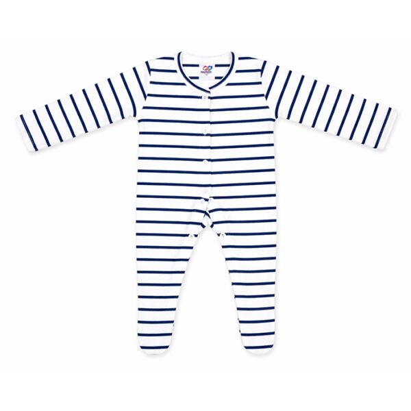 Baby Sleeping Suit - Navy Blue Stripes ( 3 - 8 Month )